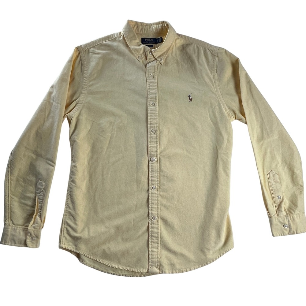 Polo Ralph Lauren Oxford Shirt Mens XL Slim Fit Yellow Button Down Cotton